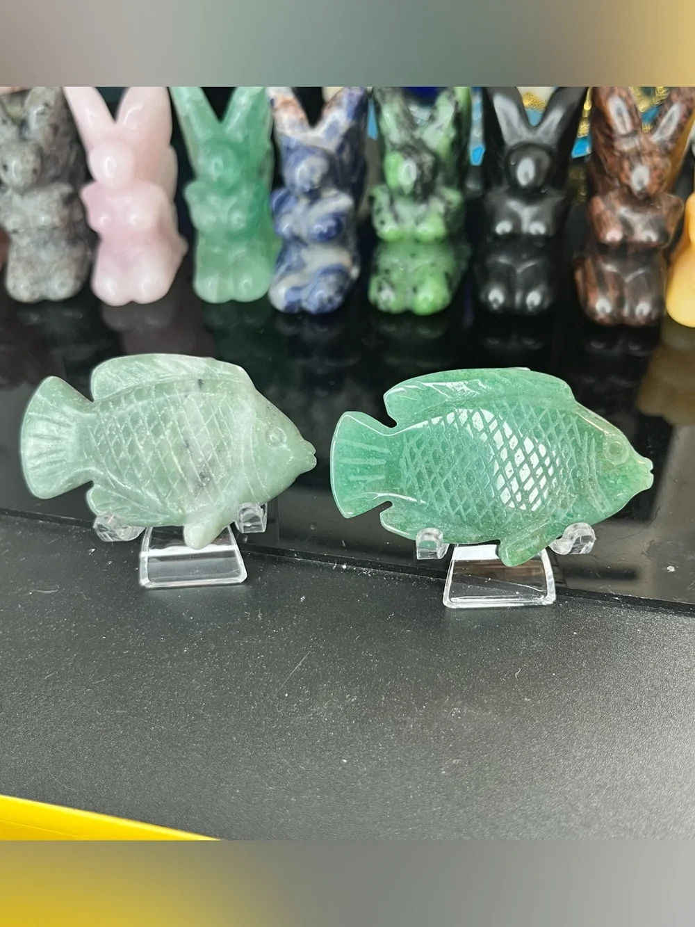Green Fish Crystal Carvings